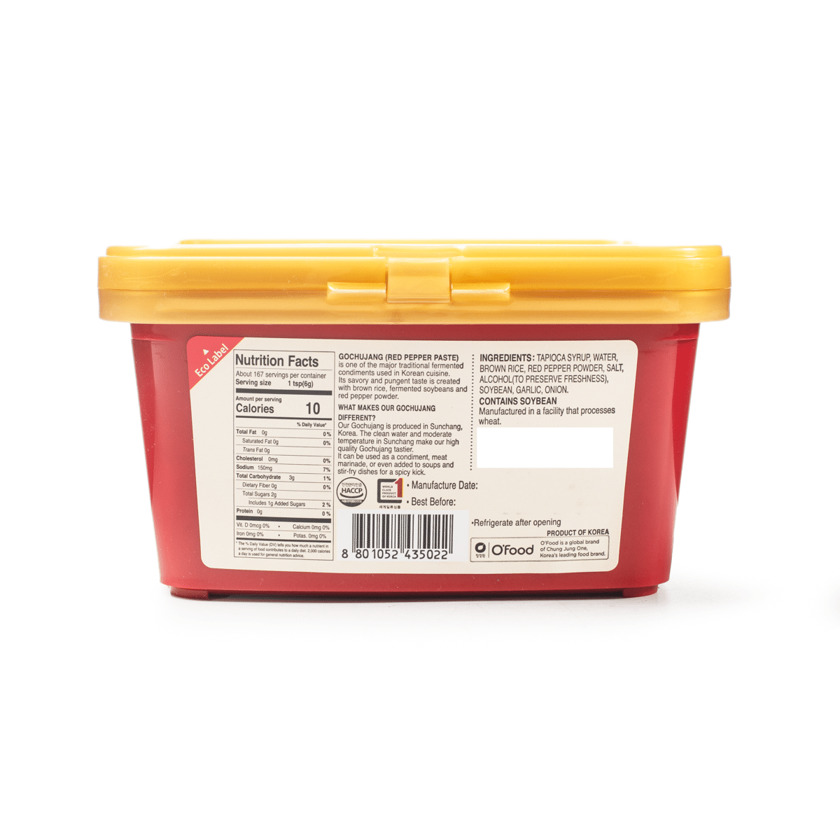 O'Food Gochujang Brown Rice Red Pepper Paste, Medium Hot
