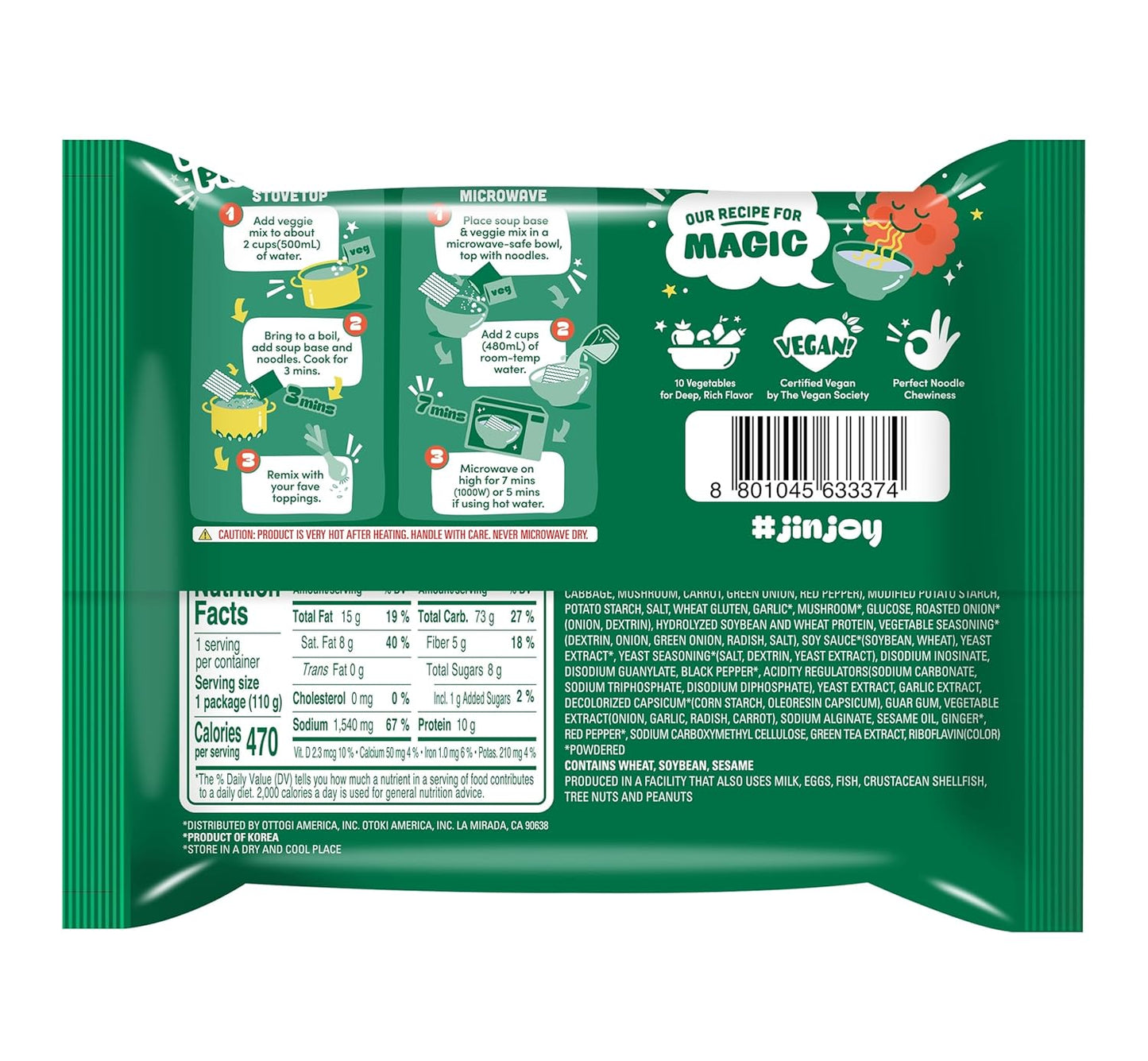 Otoki Jin Ramen Veggie 4Packs