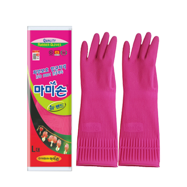Mamison rubber gloves packaging and size guide