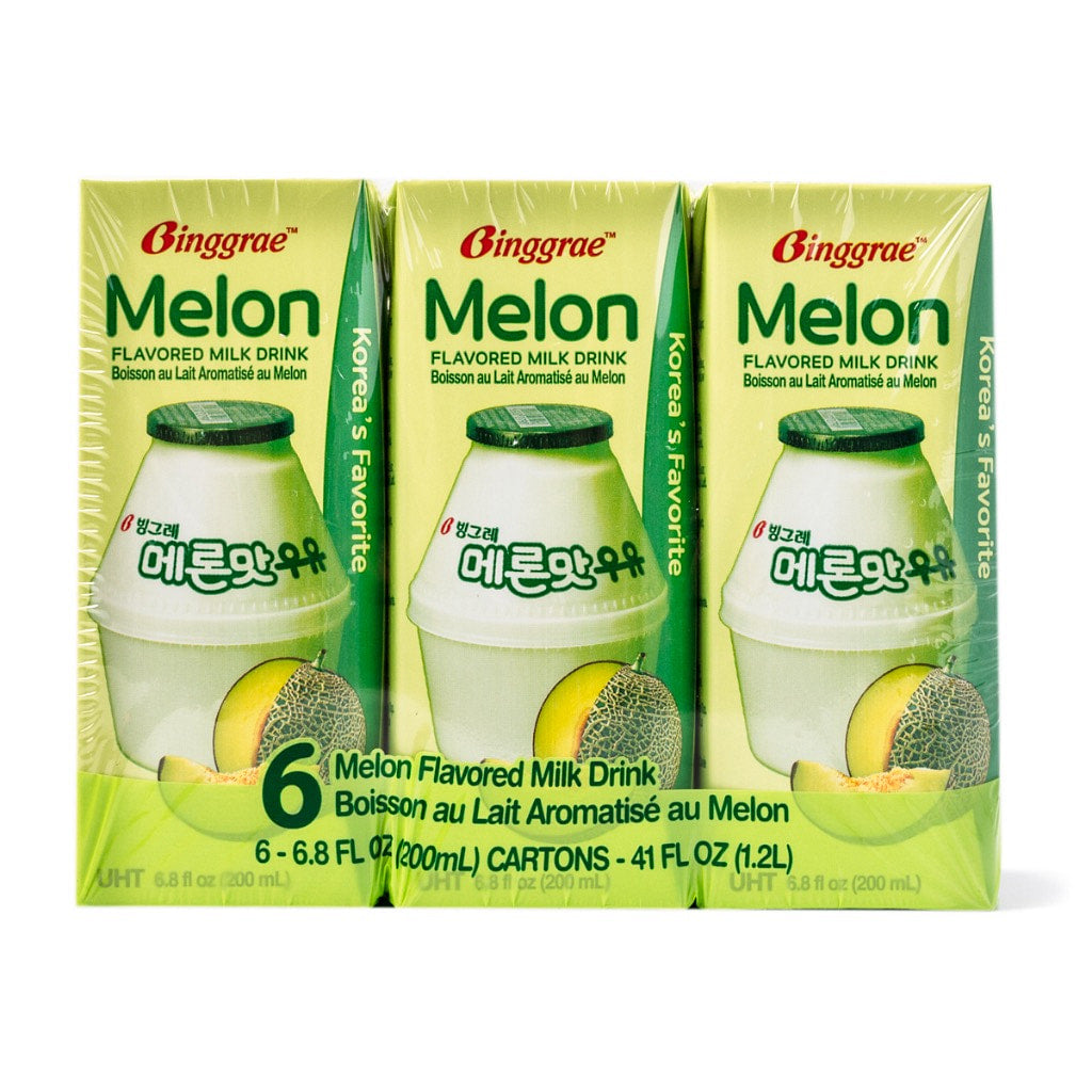 ビングレ メロン風味ミルクドリンク 200ml x 6 – 甘い韓国飲料 – Woori