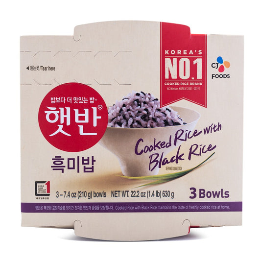CJ Hetbahn Cooked Rice with Black Rice Bowls 3packs
