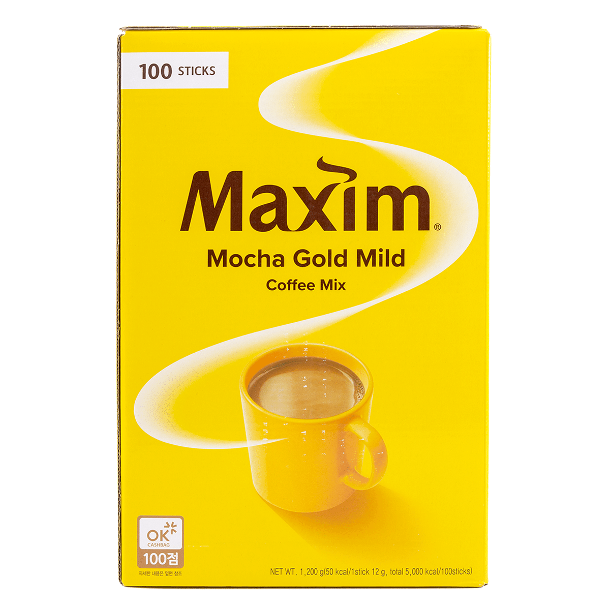 Maxim Mocha Gold Mild Coffee Mix 100 Sticks – Smooth & Mild Korean
