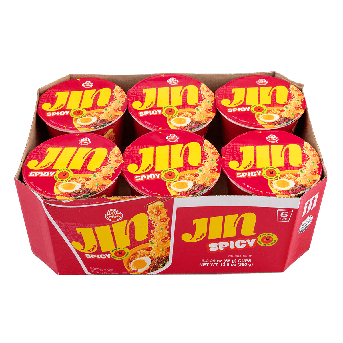 OTOKI] Jin Ramen Spicy Flavor Cup Noodles 65g x 6 Pack – Korean