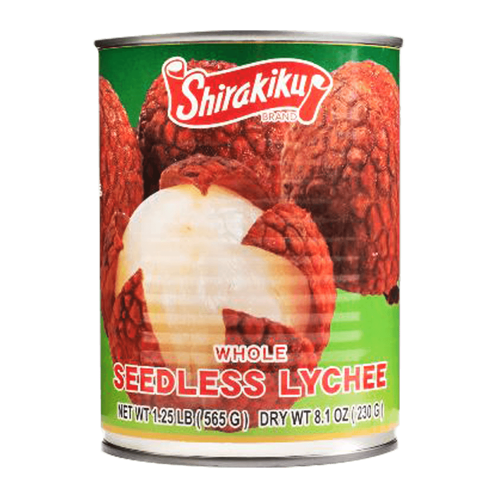 Shirakiku Seedless Lychee in Syrup 20oz Whole Fruit, No Pit