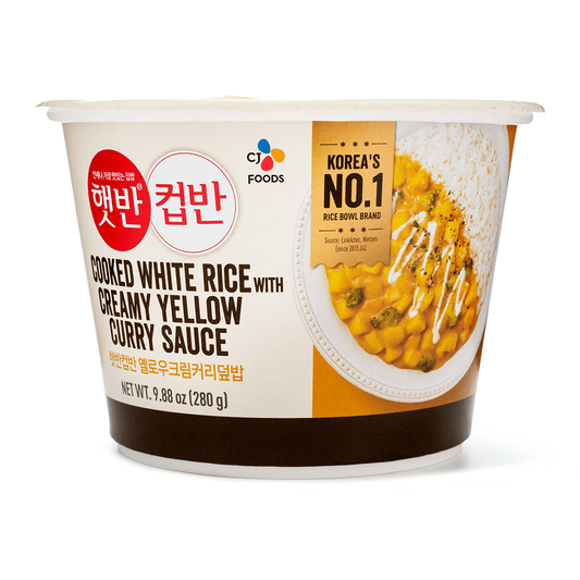 CJ Cooked White Rice with Creamy Yellow Curry Sauce