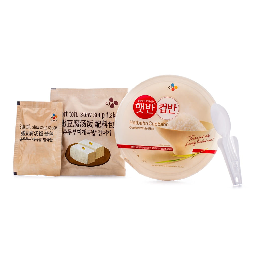 CJ Cooked White Rice with Soft Tofu Stew Mix