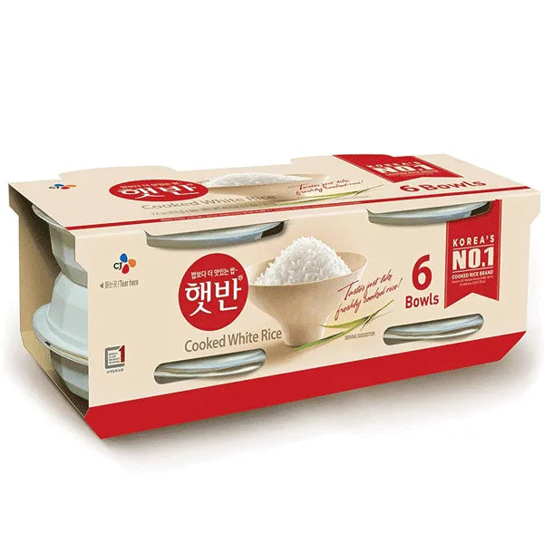 CJ Hetbahn Cooked White Rice Bowls 6pakcs