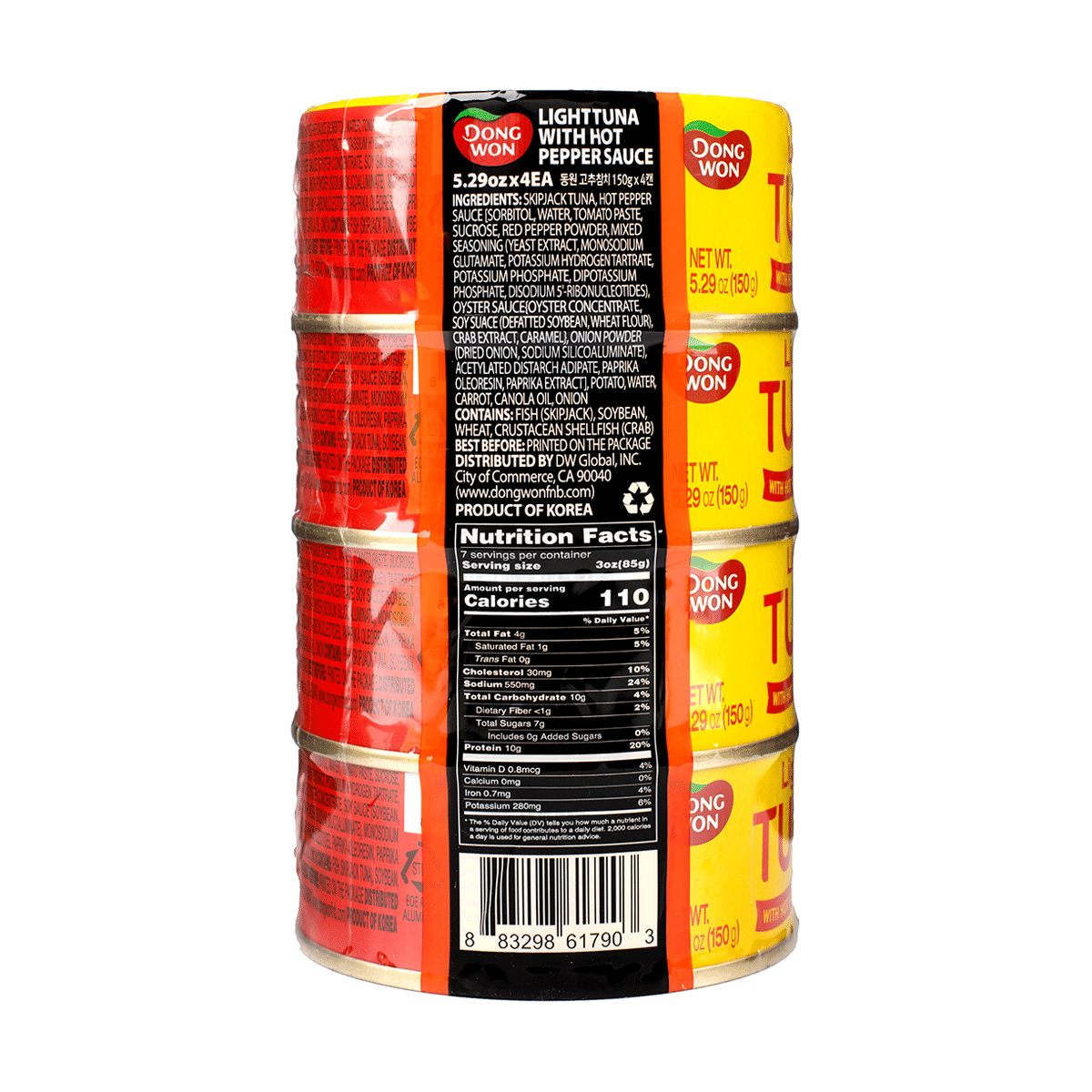 Dongwon Canned Light Tuna with Hot Pepper Sauce 150g*4