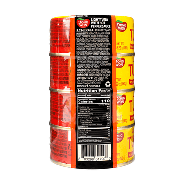 Dongwon Canned Light Tuna with Hot Pepper Sauce 150g*4