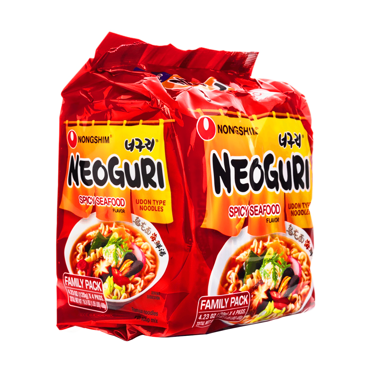 Nongshim Neoguri Instant Udon Type Noodles, Spicy Seafood Flavor