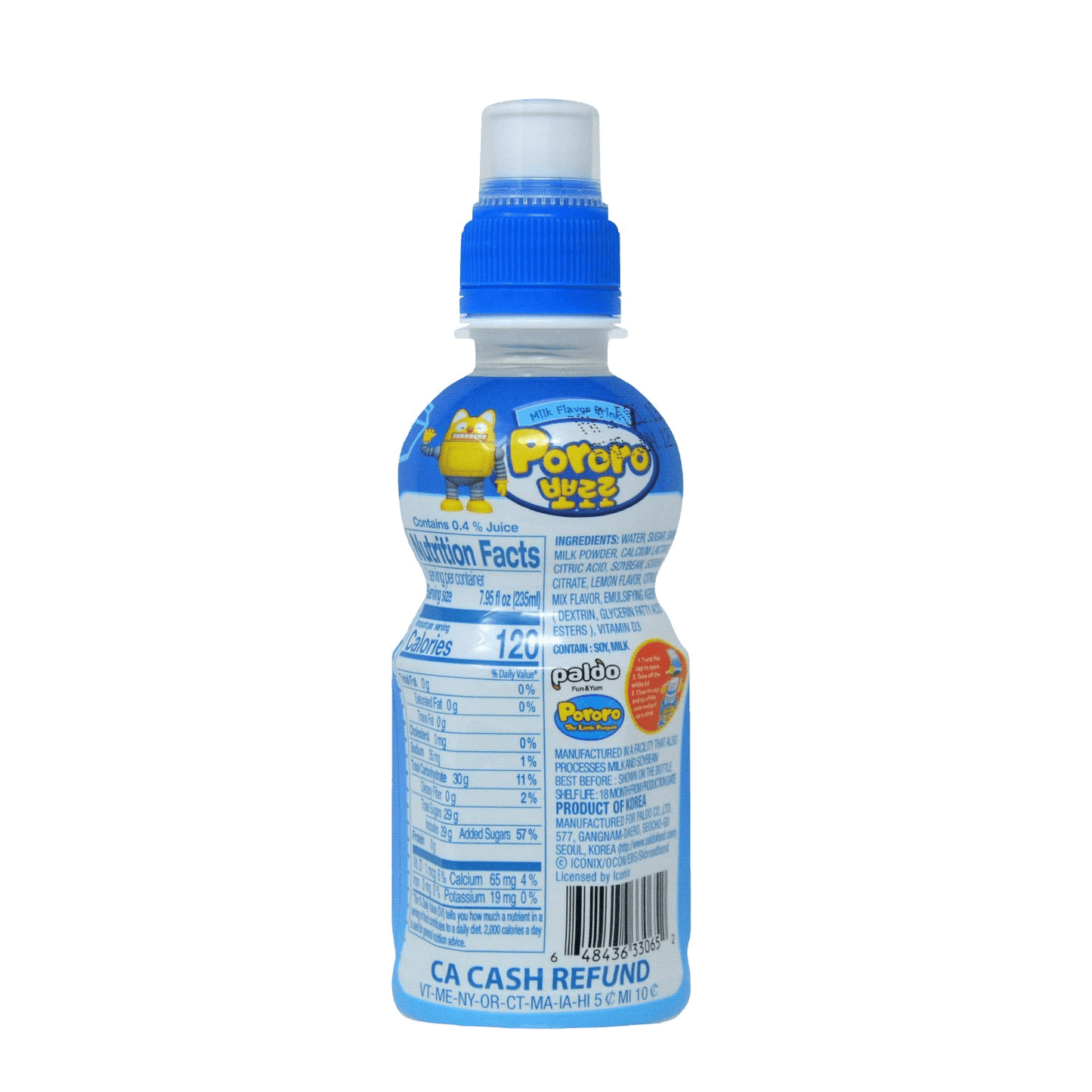 Paldo Pororo Milk Flavor Drink 7.95oz