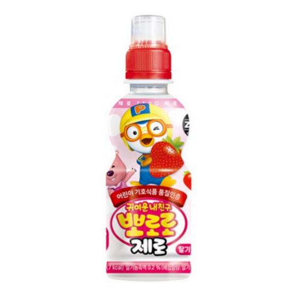 Paldo Pororo Strawberry Flavor Drink Less Sugar 7.95oz