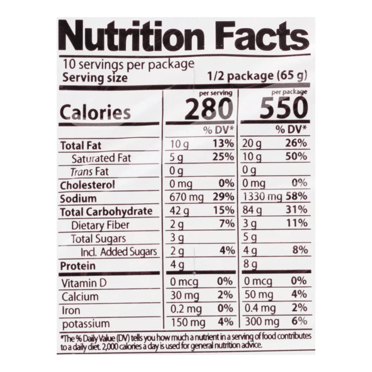 Nutrition facts label for Samyang Buldak Ramen Carbonara Hot Chicken Flavor, detailing calories and nutrients.