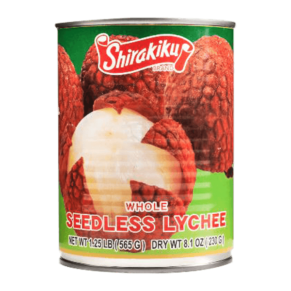 Shirakiku Seedless Lychee in Syrup 20oz Whole Fruit, No Pit